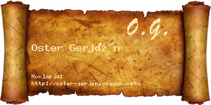 Oster Gerjén névjegykártya